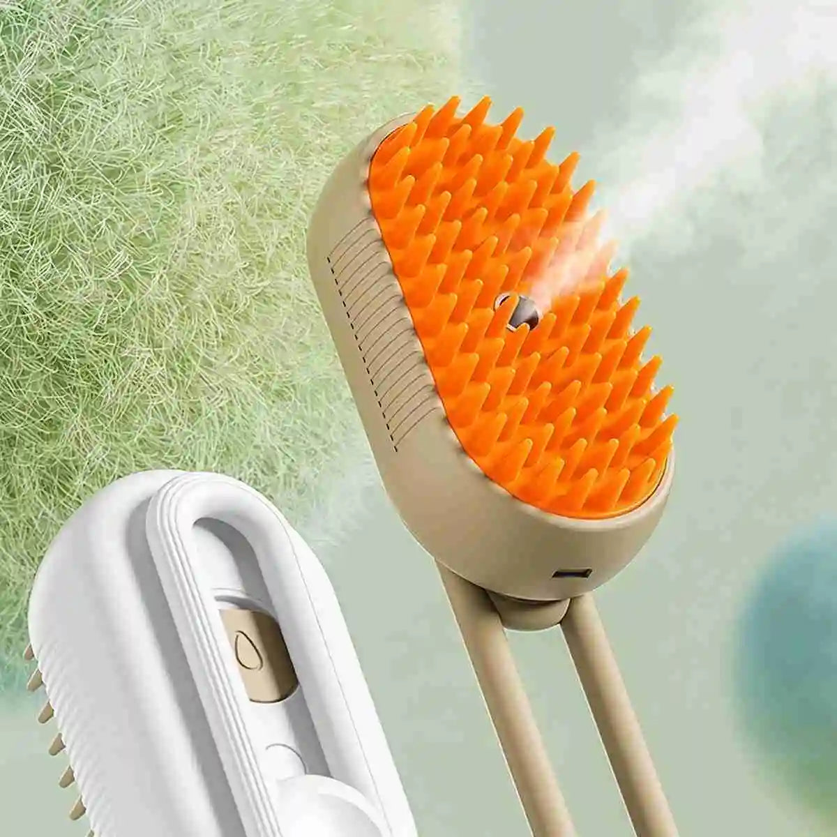 Steam brush for cats and dogs