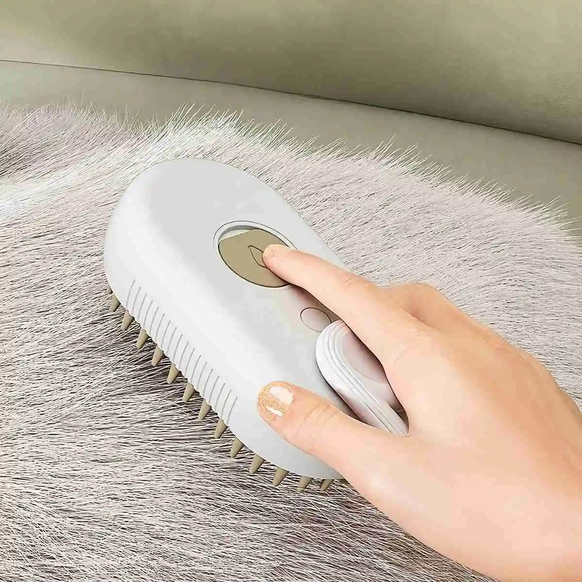 Steam brush for cats and dogs