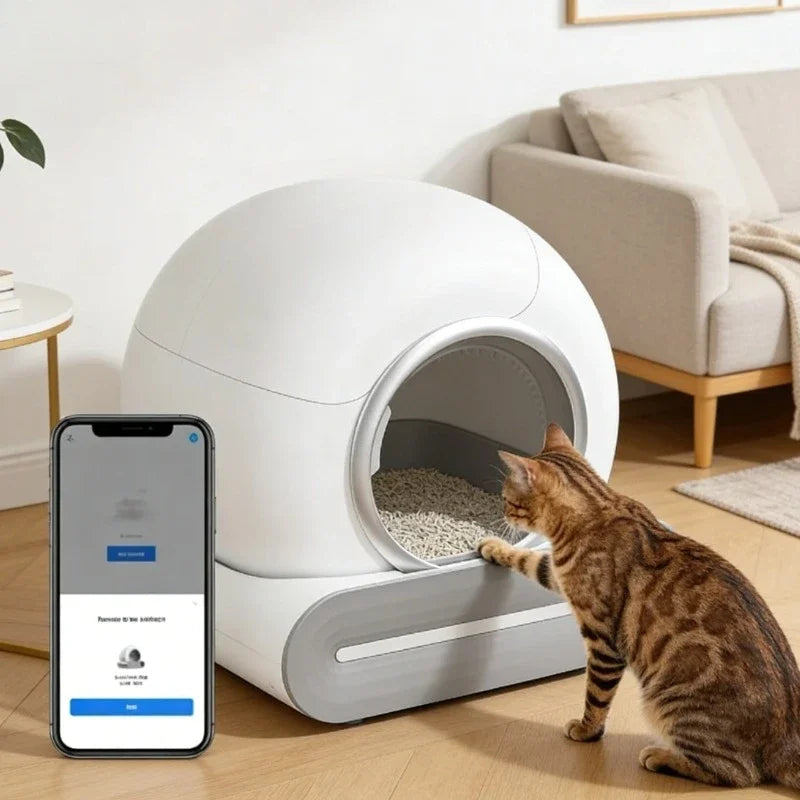 Smart self-cleaning litter box 65 L with app