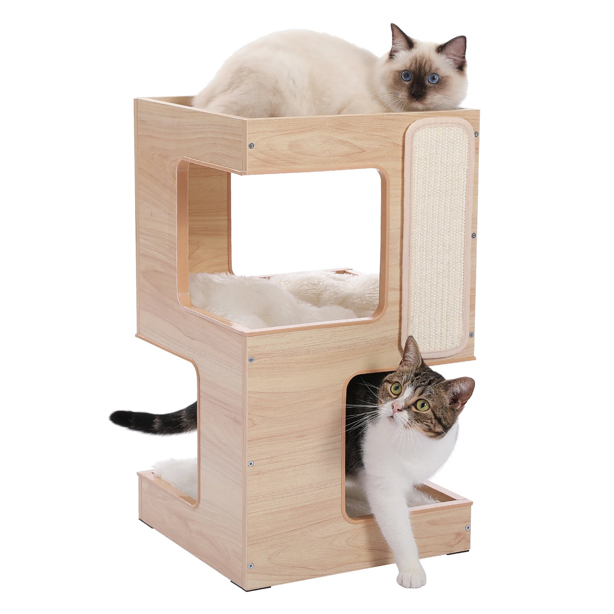 Wooden bedside-table cat house