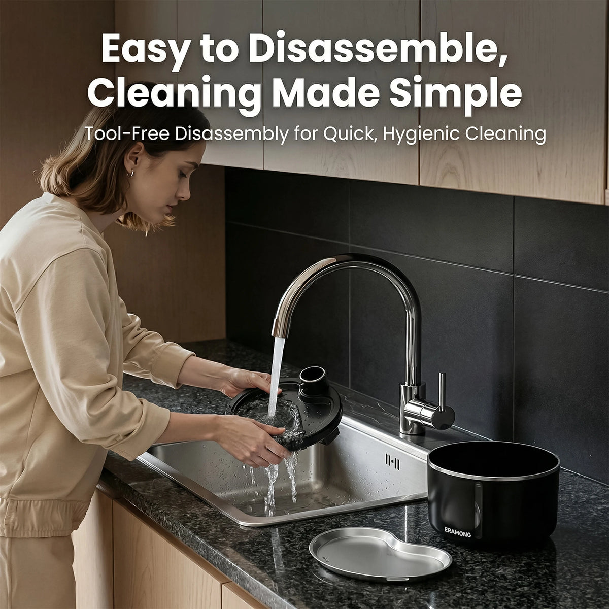 Cordless stainless steel water fountain 2.5 L
