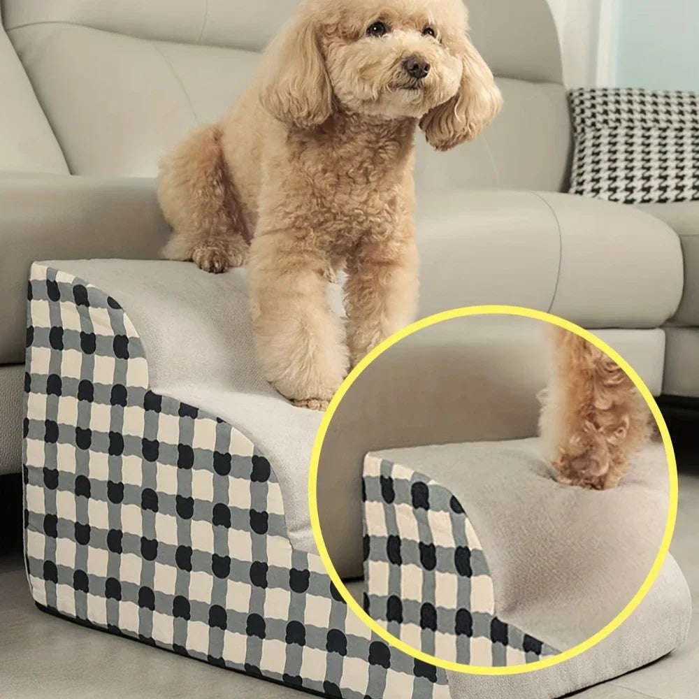 3-step foam pet stairs for dogs and cats