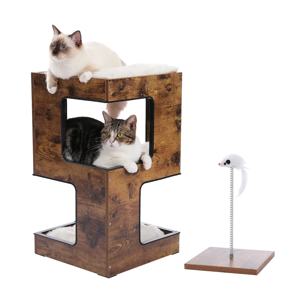 Wooden bedside-table cat house