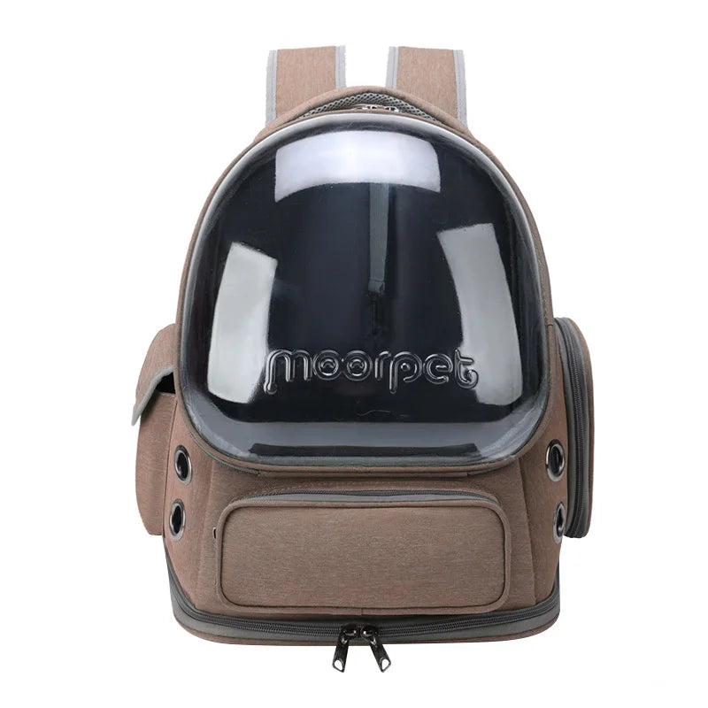 Pet carrier backpack with clear window