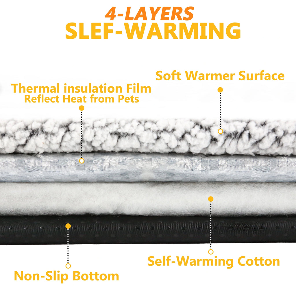 Self-warming pet pad (no cables)