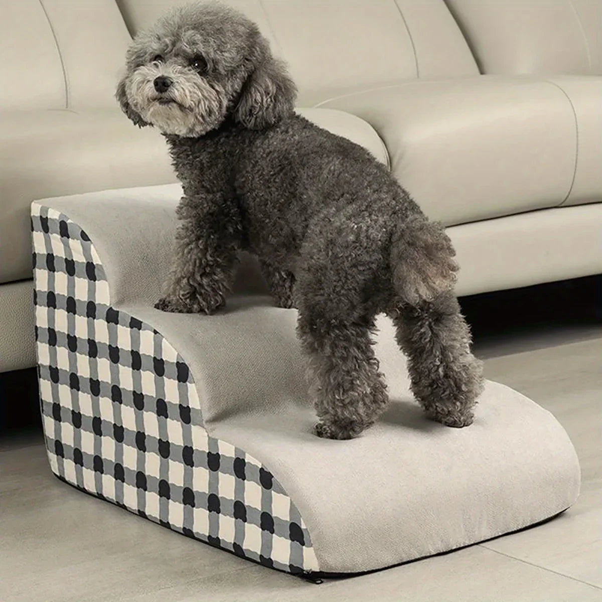 3-step foam pet stairs for dogs and cats