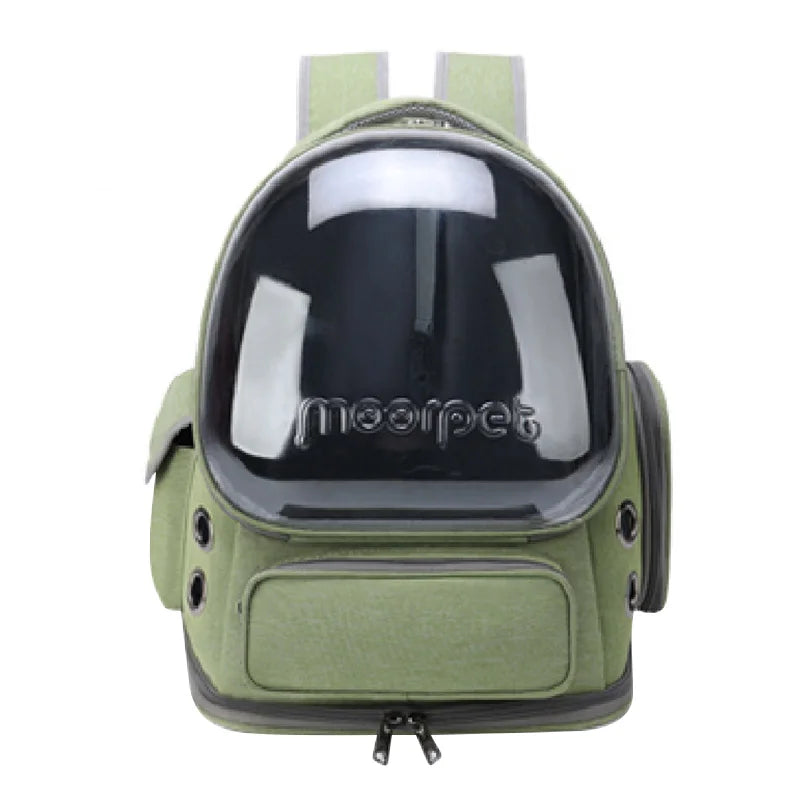 Pet carrier backpack with clear window
