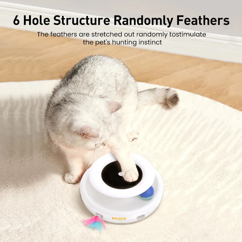 2-in-1 automatic cat toy: feather and ball