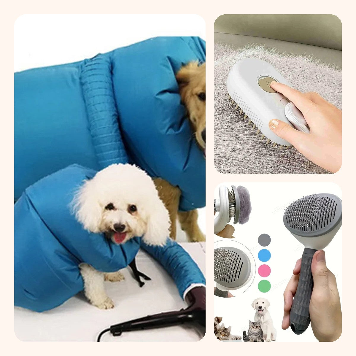 Pack Baño completo: bolsa de secado + cepillo de vapor + peine